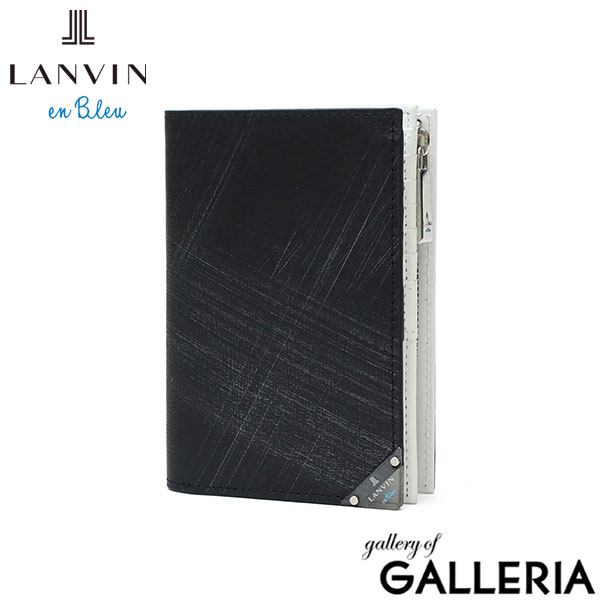 ランバン オン ブルー 二つ折り財布 メンズ ブランド ファスナー LANVIN en Bleu 財布 本革 使いやすい 二つ折 大人 革 レザー 折り財布 小銭入れあり 軽量 軽い カード縦入れ カード入れ 多い アクア 513623