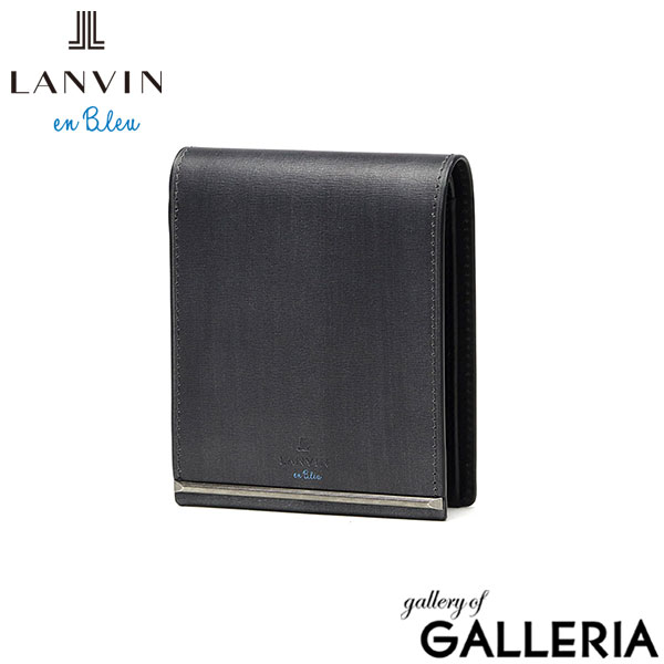 ランバン オン ブルー 二つ折り財布 メンズ LANVIN en Bleu 小銭入れあり ブランド レザー 本革 牛革 革 財布 折り財布 ウォレット おしゃれ 軽量 カード ガンメタル シンプル 大人 レノア 518612