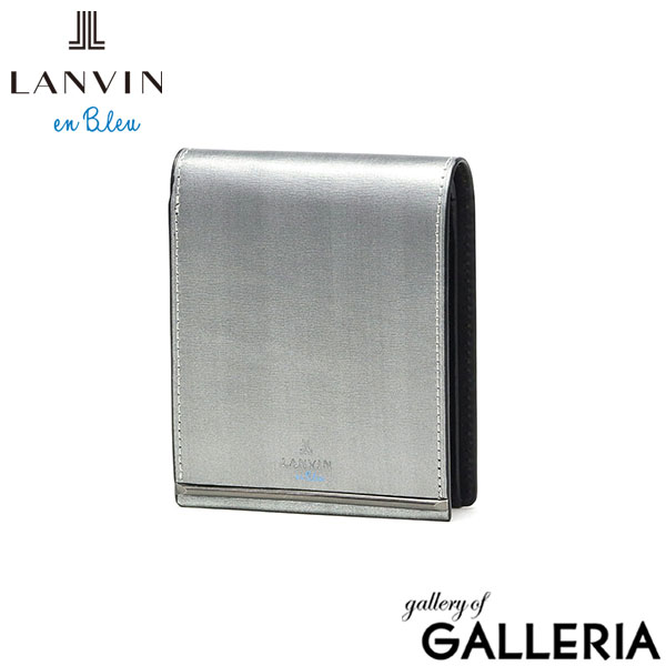 ランバン オン ブルー 二つ折り財布 メンズ LANVIN en Bleu 小銭入れあり ブランド レザー 本革 牛革 革 財布 折り財布 ウォレット おしゃれ 軽量 カード ガンメタル シンプル 大人 レノア 518612