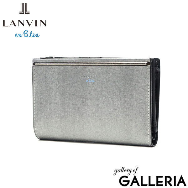 ランバン オン ブルー 二つ折り財布 メンズ LANVIN en Bleu 小銭入れあり ブランド レザー 本革 牛革 革 財布 折り財布 ウォレット おしゃれ 軽量 カード ガンメタル シンプル 大人 レノア 518613
