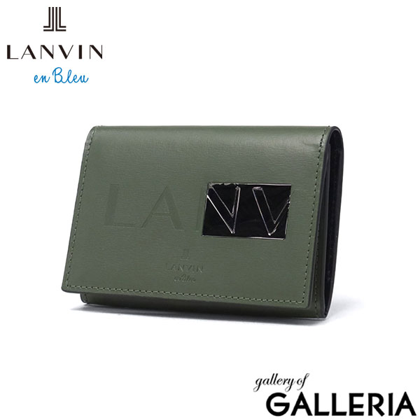 ランバン オン ブルー 名刺入れ メンズ 本革 LANVIN en Bleu ブランド 薄型 スリム レザー 牛革 カードケース かぶせ 大人 ビジネス 上品 おしゃれ シンプル 革小物 型押し ロゴ ディアブロ 名刺 519601