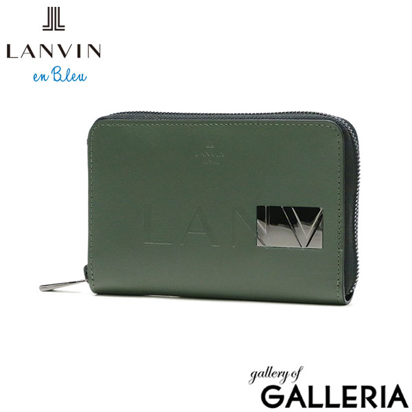 ランバン オン ブルー 二つ折り財布 メンズ 小さめ LANVIN en Bleu 財布 本革 レザー ブランド ラウンドファスナー 小銭入れあり ボックス型小銭入れ コンパクト シンプル  軽量 おしゃれ 上品 ロゴ ディアブロ 519604
