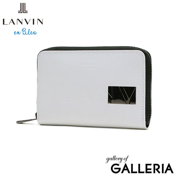 ランバン オン ブルー 二つ折り財布 メンズ 小さめ LANVIN en Bleu 財布 本革 レザー ブランド ラウンドファスナー 小銭入れあり ボックス型小銭入れ コンパクト シンプル  軽量 おしゃれ 上品 ロゴ ディアブロ 519604