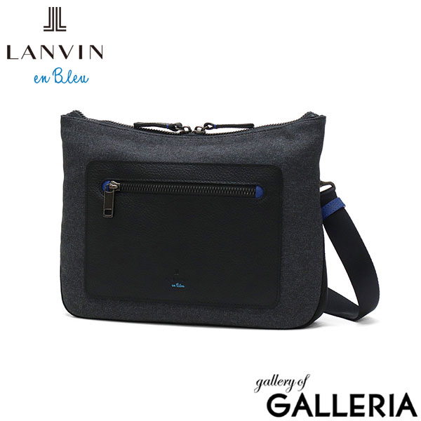ランバン オン ブルー ショルダーバッグ メンズ ブランド LANVIN en Bleu 斜めがけ かっこいい 大人 軽量 小さめ 本革 革 バッグ ポリエステル ナイロン 斜めがけバッグ A5 撥水 日本製 男性 ラナ 557102