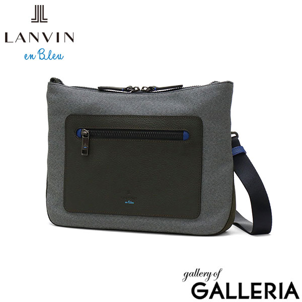 ランバン オン ブルー ショルダーバッグ メンズ ブランド LANVIN en Bleu 斜めがけ かっこいい 大人 軽量 小さめ 本革 革 バッグ ポリエステル ナイロン 斜めがけバッグ A5 撥水 日本製 男性 ラナ 557102