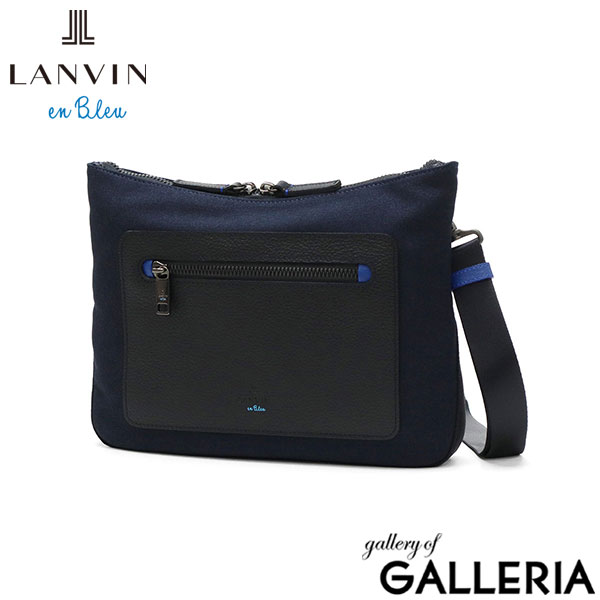 ランバン オン ブルー ショルダーバッグ メンズ ブランド LANVIN en Bleu 斜めがけ かっこいい 大人 軽量 小さめ 本革 革 バッグ ポリエステル ナイロン 斜めがけバッグ A5 撥水 日本製 男性 ラナ 557102