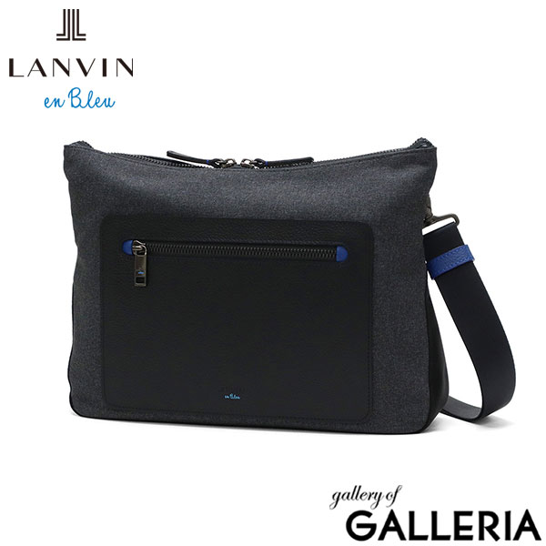 ランバン オン ブルー ショルダーバッグ メンズ ブランド LANVIN en Bleu 斜めがけ かっこいい 大人 軽量 本革 革 バッグ ポリエステル ナイロン 斜めがけバッグ A4 撥水 おしゃれ 日本製 男性 ラナ 557103