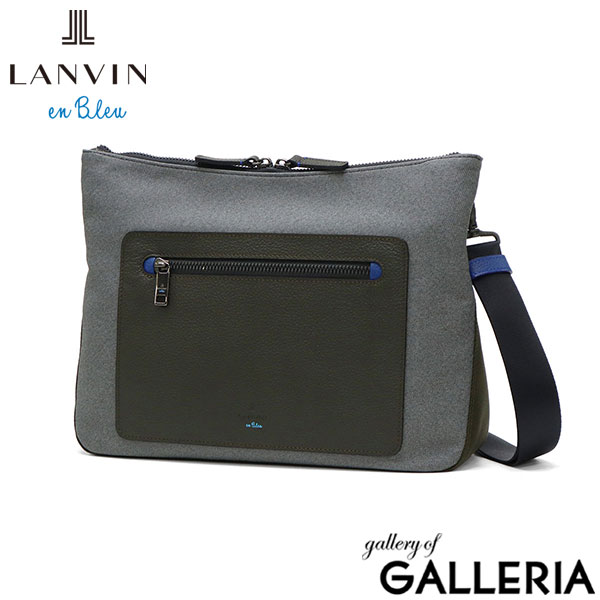 ランバン オン ブルー ショルダーバッグ メンズ ブランド LANVIN en Bleu 斜めがけ かっこいい 大人 軽量 本革 革 バッグ ポリエステル ナイロン 斜めがけバッグ A4 撥水 おしゃれ 日本製 男性 ラナ 557103