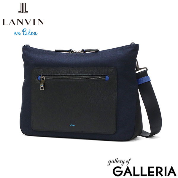 ランバン オン ブルー ショルダーバッグ メンズ ブランド LANVIN en Bleu 斜めがけ かっこいい 大人 軽量 本革 革 バッグ ポリエステル ナイロン 斜めがけバッグ A4 撥水 おしゃれ 日本製 男性 ラナ 557103