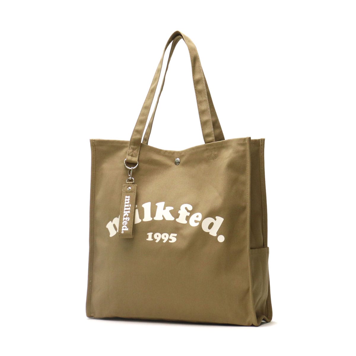 ミルクフェド トートバッグ MILKFED. PIPING SQUARE TOTE COOPER LOGO トート 持ち手 長め 大きめ スクエア型 軽量 B4 A4 通勤 通学 女子 レディース 103212053011
