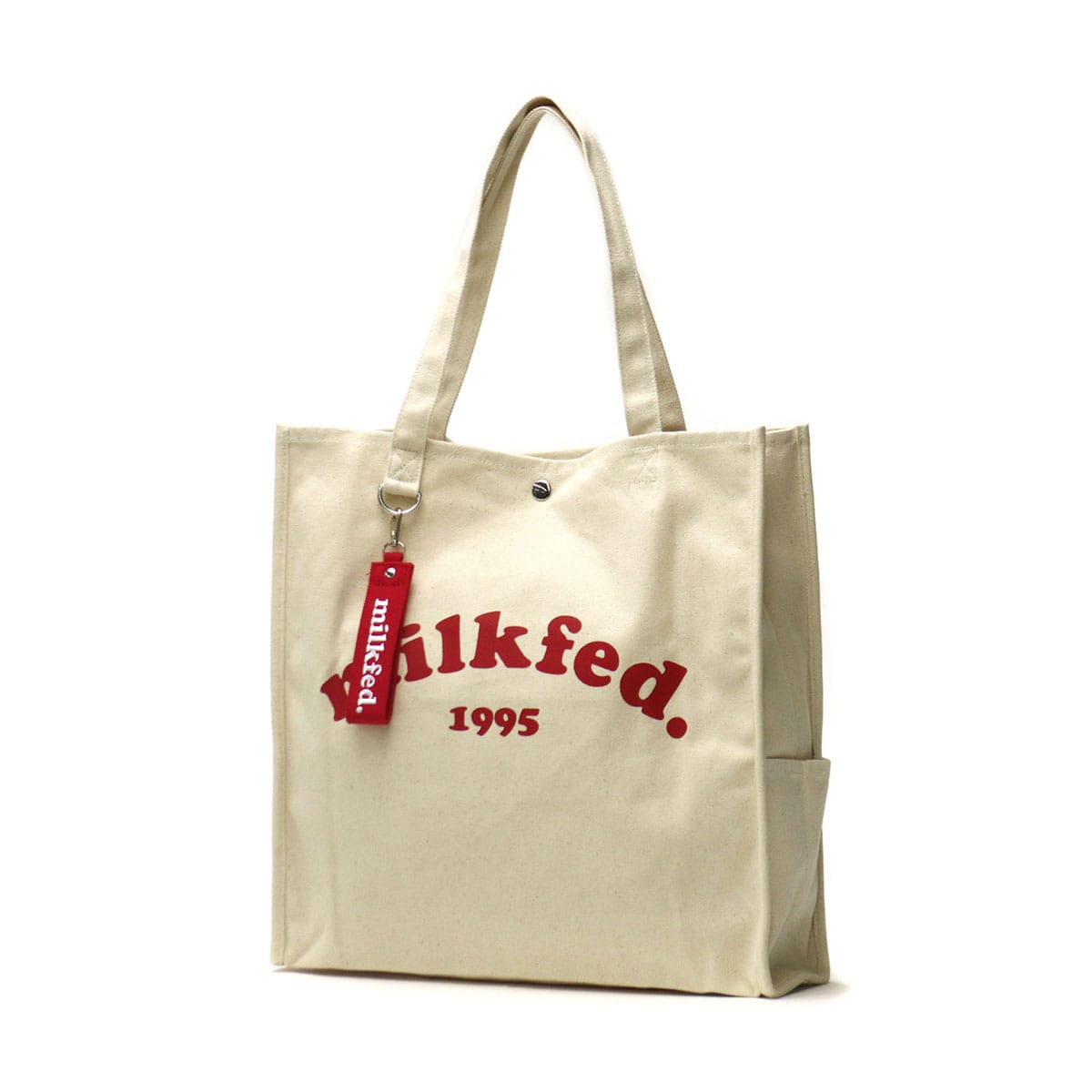 ミルクフェド トートバッグ MILKFED. PIPING SQUARE TOTE COOPER LOGO トート 持ち手 長め 大きめ スクエア型 軽量 B4 A4 通勤 通学 女子 レディース 103212053011