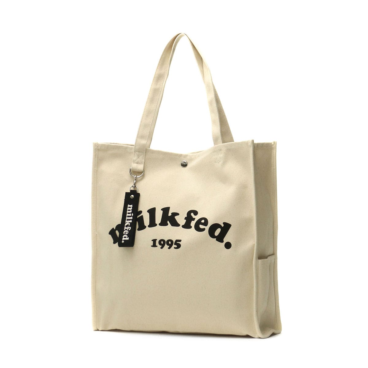 ミルクフェド トートバッグ MILKFED. PIPING SQUARE TOTE COOPER LOGO トート 持ち手 長め 大きめ スクエア型 軽量 B4 A4 通勤 通学 女子 レディース 103212053011