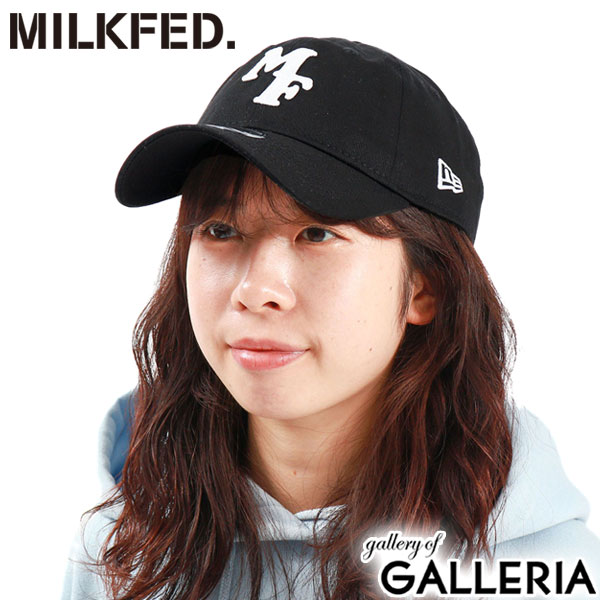 ミルクフェド キャップ 深め 帽子 レディース MILKFED. ロゴ 6パネルキャップ サイズ調整 ニューエラ コラボ 刺繍 ブランド 6パネル おしゃれ かわいい 黒 ブラック MILKFED.xNEW ERA MF PATCH CAP 103232051002
