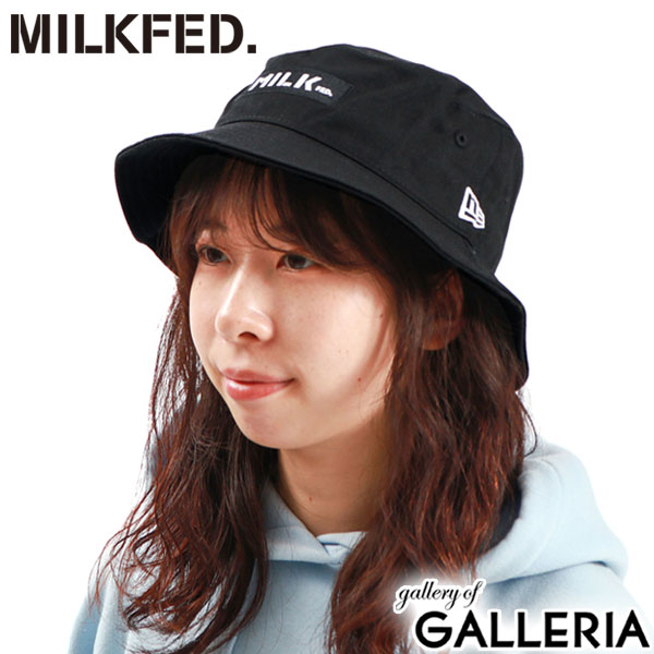 ミルクフェド ハット レディース 帽子 バケットハット MILKFED. バケハ バケット ブランド ロゴ ニューエラ コラボ 刺繍 おしゃれ かわいい シンプル MILKFED.xNEW ERA BAR HAT 103232051003