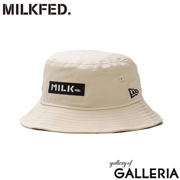ミルクフェド ハット レディース 帽子 バケットハット MILKFED. バケハ バケット ブランド ロゴ ニューエラ コラボ 刺繍 おしゃれ かわいい シンプル MILKFED.xNEW ERA BAR HAT 103232051003