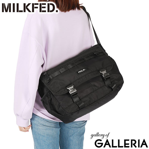 ミルクフェド ショルダーバッグ レディース 斜めがけバッグ ブランド 大容量 メッセンジャーバッグ MILKFED. 斜めがけ 大人 大きめ カジュアル PC パソコン A4 学生 LOGO PLATE MESSENGER BAG 103241053006
