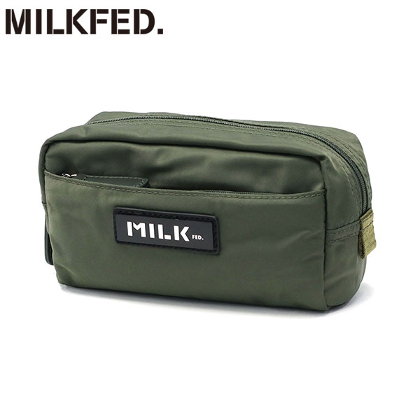 ミルクフェド ポーチ 小物入れ ブランド おしゃれ MILKFED. 可愛い かわいい ペンケース 筆箱 化粧ポーチ メイクポーチ マルチポーチ 旅行 軽量 軽い レディース 高校生 女性 大人 シンプル LOGO PLATE POUCH 103241054001