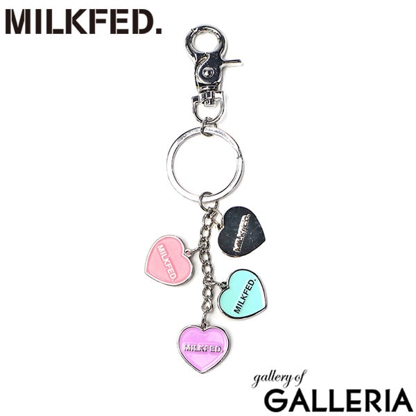 【メール便】ミルクフェド キーホルダー ブランド おしゃれ MILKFED. チャーム キーチェーン ハート 鍵 キーリング フック かわいい 可愛い 高校生 女子 レディース プレゼント HEARTS KEYCHAIN 103241054003