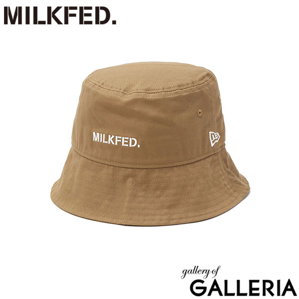ミルクフェド ハット レディース アウトドア MILKFED. 夏 春 ブランド 帽子 バケットハット バケハ ニューエラ コラボ コットン 黒 ベージュ バケット かわいい おしゃれ MILKFED.xNEW ERA STENCIL LOGO HAT 103242051001