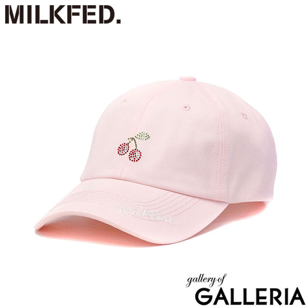 ミルクフェド キャップ レディース 深め 無地 MILKFED. おしゃれ 黒 ピンク 白 ホワイト ブラック 夏 春 冬 秋 ブランド コットン 綿 かわいい チェリー ラインストーン RHINESTONE CHERRY CAP 103251051004