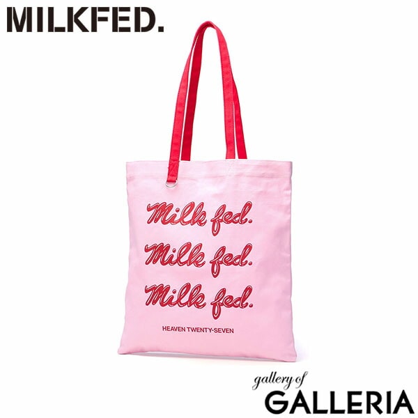 ミルクフェド トートバッグ レディース A4 B4 大きめ MILKFED. バッグ おしゃれ 縦型 縦 軽量 軽い ブランド 大学生 かわいい 通学 トート 肩掛け 手持ち 女子 コットン ICING LOGO FLAT TOTE 103251053003