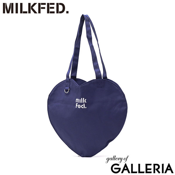 ミルクフェド トートバッグ レディース キャンバス 軽量 トート バッグ MILKFED. サブバッグ 肩掛け マチなし 無地 ロゴ ハート ハート型 かわいい 学生 大学生 高校生 B5 HEART SHAPED TOTE BAG 103243053004