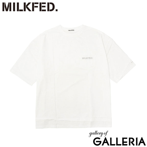 ミルクフェド Tシャツ レディース MILKFED. ビッグシルエット ラッシュガード ポケT ポケット付き 水陸両用 Ocean Pacific コラボ ロゴ バックプリント MILKFED. ×OP RASH GUARD POCKET TEE 103252011008