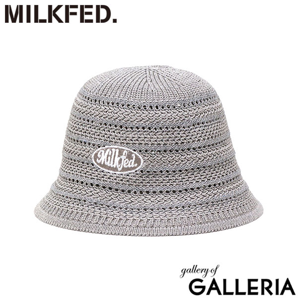 ミルクフェド ハット レディース MILKFED. 帽子 夏 バケットハット ロゴ 刺繍 シンプル ニット おしゃれ 透かし編み 深め ファッション小物 ブランド LOGO EMBROIDERY KNIT HAT 103252051009