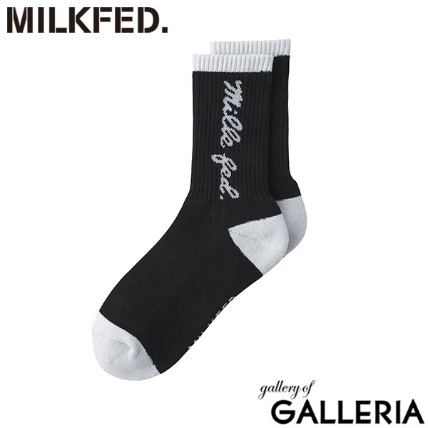 【メール便】 ミルクフェド 靴下 レディース 女の子 MILKFED. ソックス 女子 かわいい ミドル おしゃれ ロゴ ミドル丈 クルー丈 リブソックス リブ 可愛い カジュアル くつ下 日本製 ICING LOGO SOCKS 103253054008