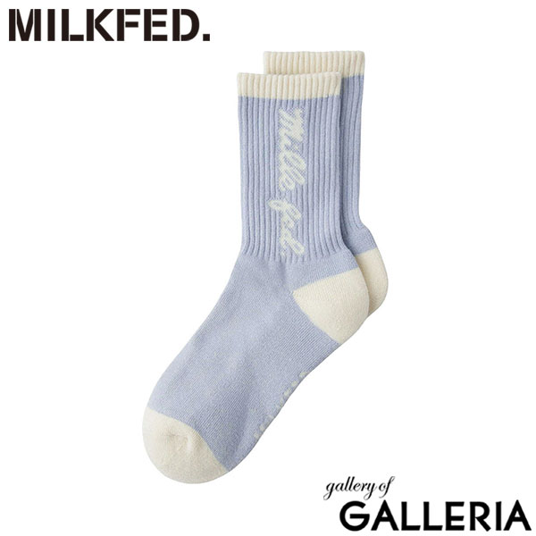 【メール便】 ミルクフェド 靴下 レディース 女の子 MILKFED. ソックス 女子 かわいい ミドル おしゃれ ロゴ ミドル丈 クルー丈 リブソックス リブ 可愛い カジュアル くつ下 日本製 ICING LOGO SOCKS 103253054008