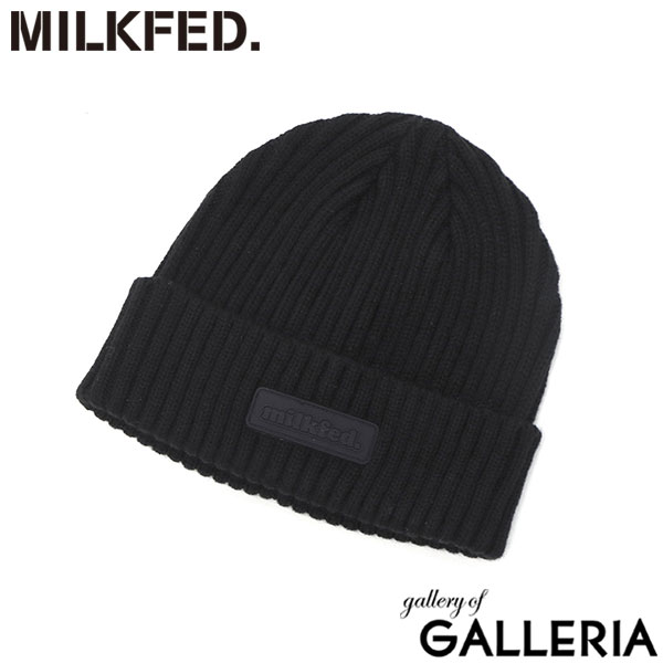 【メール便】 ミルクフェド ニット帽 レディース MILKFED. ブランド 秋冬 帽子 ニット 冬 秋 おしゃれ ニット帽子 かわいい ロゴ シンプル カジュアル 防寒 暖かい アクリル RUBBER PATCH KNIT CAP 103253051003
