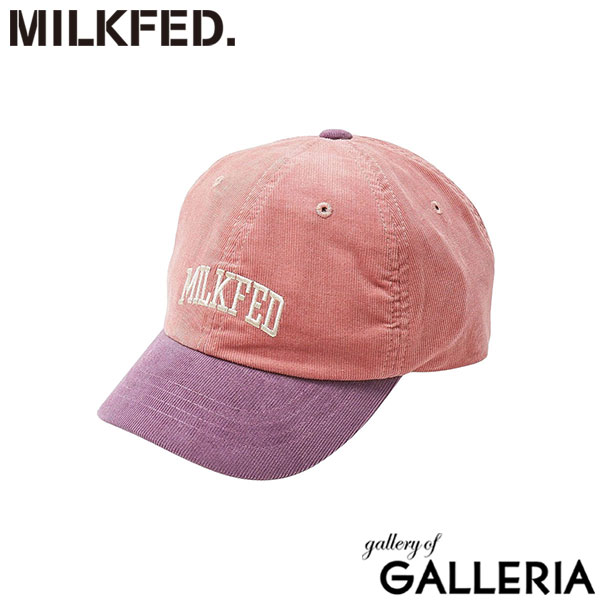 ミルクフェド キャップ レディース コーデュロイ MILKFED. 秋冬 帽子 ロゴ ブリムキャップ ショートブリム 秋 冬 かわいい おしゃれ ガーリー カジュアル ロゴキャップ シンプル バイカラー LOGO CORDUROY CAP 103253051005