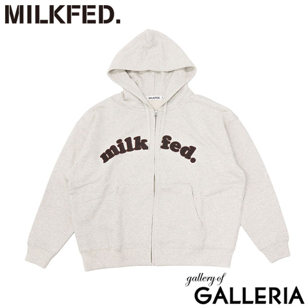 ミルクフェド パーカー レディース 大きいサイズ ジップ MILKFED. アウター 秋 冬 おしゃれ 女子 かわいい ロゴ ファスナー ジップパーカー ブランド フーディー ARCH COOPER LOGO ZIP UP HOODIE 103253012001