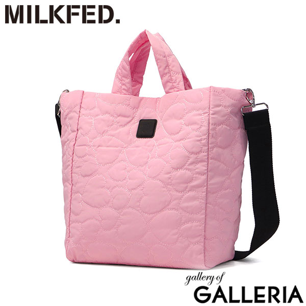 MILKFED. ミルクフェド ショルダーバッグ 軽い キルティング 通学 2WAY A4 HEART QUILTED BAG 103254053001