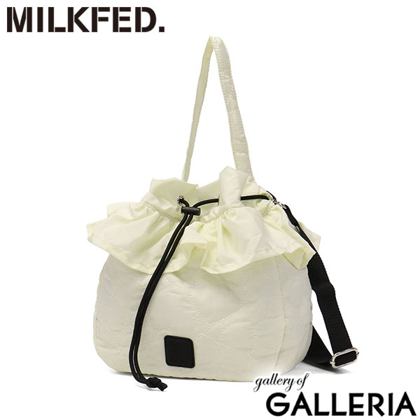 MILKFED. ミルクフェド ショルダーバッグ 軽い キルティング 2WAY A5 HEART QUILTED DRAWSTRING BAG 103254053002
