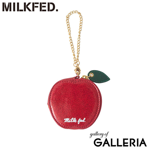 MILKFED. ミルクフェド ポーチ リンゴ キラキラ おしゃれ ラメ チェーン付き バッグチャーム APPLE POUCH 103254054008