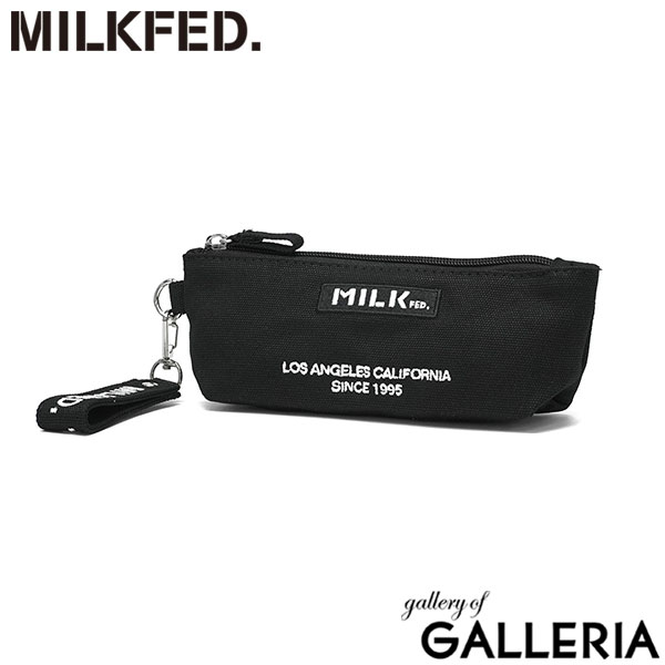 MILKFED. ミルクフェド ペンケース ペンシルケース 筆記用具入れ コンパクト チャーム付き EMBROIDERED BAR PENCIL CASE 103211054026