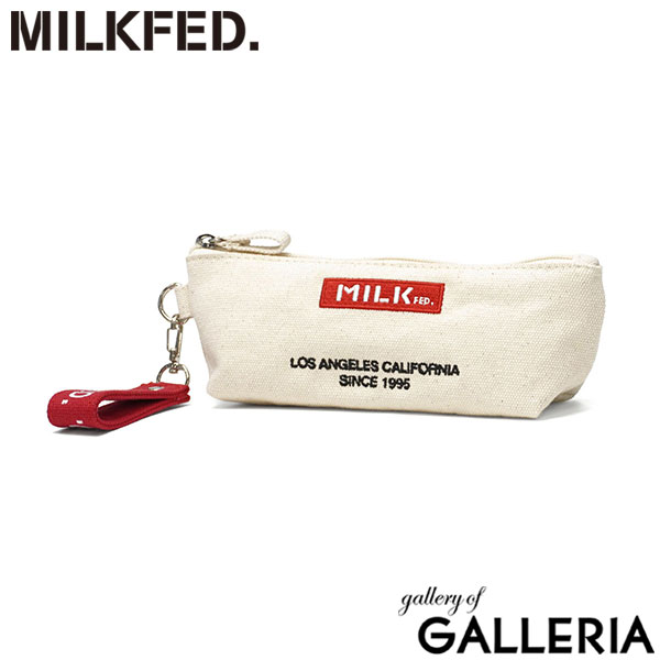 MILKFED. ミルクフェド ペンケース ペンシルケース 筆記用具入れ コンパクト チャーム付き EMBROIDERED BAR PENCIL CASE 103211054026