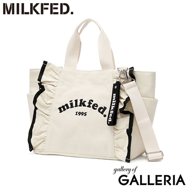 MILKFED. ミルクフェド トートバッグ 手持ち ロゴ かわいい 肩掛け 斜め掛け 2WAY A4 RUFFLE BAG 103222053008