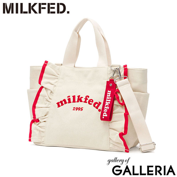 MILKFED. ミルクフェド トートバッグ 手持ち ロゴ かわいい 肩掛け 斜め掛け 2WAY A4 RUFFLE BAG 103222053008