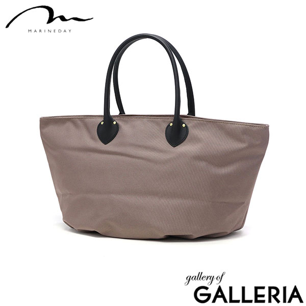 マリンデイ トートバッグ レディース ファスナー付き ブランド MARINEDAY 軽量 軽い 旅行 ナイロン シンプル カジュアル おしゃれ 上品 大人 横型 無地 底鋲 B5 日本製 66NYLON×姫路レザー DAISY
