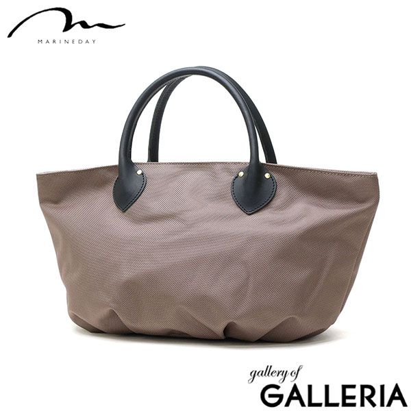 マリンデイ トートバッグ レディース ファスナー付き 小さめ ブランド MARINEDAY 軽量 軽い 旅行 ナイロン シンプル カジュアル おしゃれ 上品 大人 横型 無地 底鋲 A5 日本製 66NYLON×姫路レザー S-DAISY