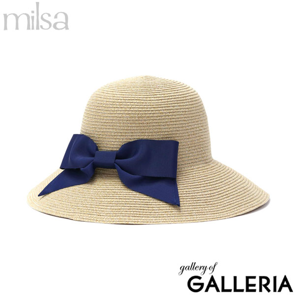 ミルサ 帽子 レディース UV milsa ハット つば広 紫外線カット UVカット 紫外線対策 サイズ調整 紐付き 洗濯機OK 春 夏 リボン おしゃれ かわいい ブランド キャペリン 女優帽 Kireina Ribbon Cape 106-361205