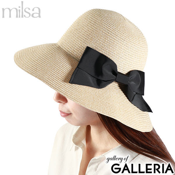 ミルサ 帽子 レディース UV milsa ハット つば広 紫外線カット UVカット 紫外線対策 サイズ調整 紐付き 洗濯機OK 春 夏 リボン おしゃれ かわいい ブランド キャペリン 女優帽 Kireina Ribbon Cape 106-361205