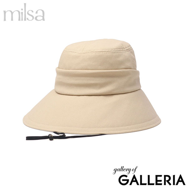 ミルサ ハット 帽子 レディース UVカット つば広 フリーサイズ milsa 洗濯機で洗える 吸汗速乾 軽量 軽い あご紐 あご紐付き サイズ調節 おしゃれ リボン Va-ale 1級遮光 白レフ フリーハット 251-061206