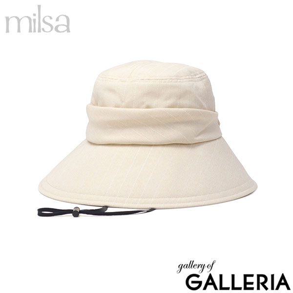 ミルサ ハット 帽子 レディース UVカット つば広 フリーサイズ milsa 洗濯機で洗える 吸汗速乾 軽量 軽い あご紐 あご紐付き サイズ調節 おしゃれ リボン Va-ale 1級遮光 白レフ フリーハット 251-061206