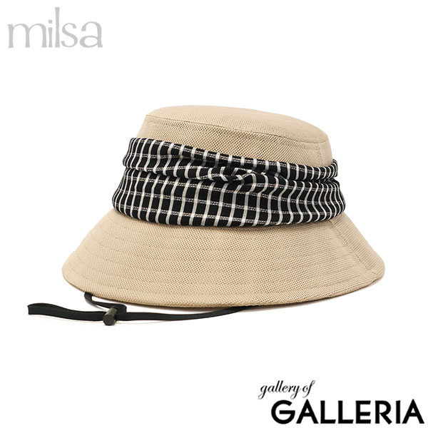 ミルサ ハット レディース ストラップ milsa 帽子 UVカット 風とばーぬ 日除け帽子 つば広 メッシュ あご紐 折りたたみ 洗濯機で洗える 涼しい 軽い コンパクト 風飛ば～ぬ たためるクロシェ 252-061219
