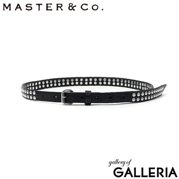 マスターアンドコー ベルト レディース メンズ 本革 カジュアル ブランド MASTER＆Co. 細い 革 黒 おしゃれ 革小物 華奢 レザーベルト スタッズ 大人 日本製 デイトナスタッズレザーベルト MC1606