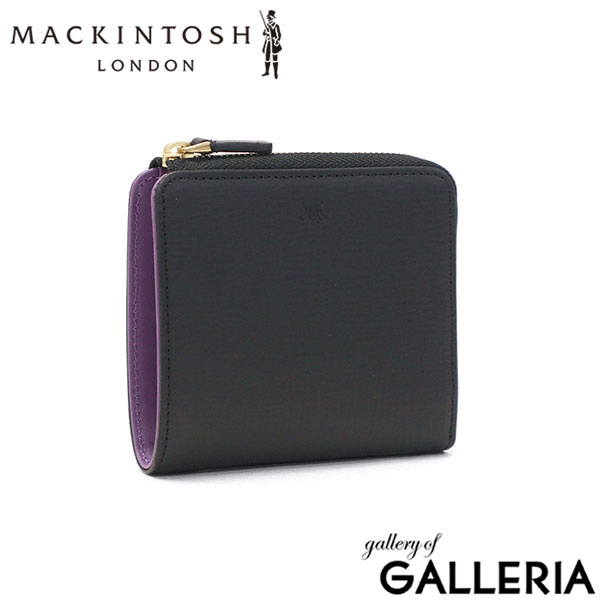マッキントッシュ ロンドン 二つ折り財布 メンズ レディース BOX型小銭入れ ブランド MACKINTOSH LONDON 小銭入れあり 財布 二つ折り コンパクト 二つ折 革  折り財布 L字ファスナー 牛革 シンプル おしゃれ EM WMKL6060089