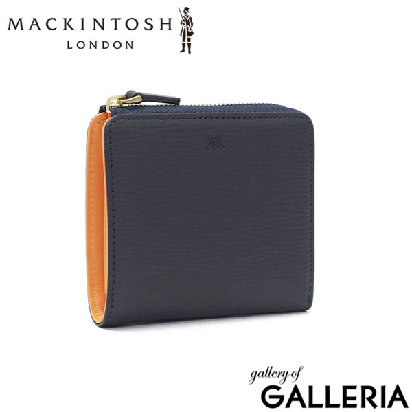 マッキントッシュ ロンドン 二つ折り財布 メンズ レディース BOX型小銭入れ ブランド MACKINTOSH LONDON 小銭入れあり 財布 二つ折り コンパクト 二つ折 革  折り財布 L字ファスナー 牛革 シンプル おしゃれ EM WMKL6060089